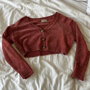 URBAN OUTFITTERS Chenille Rust Crop Sweater